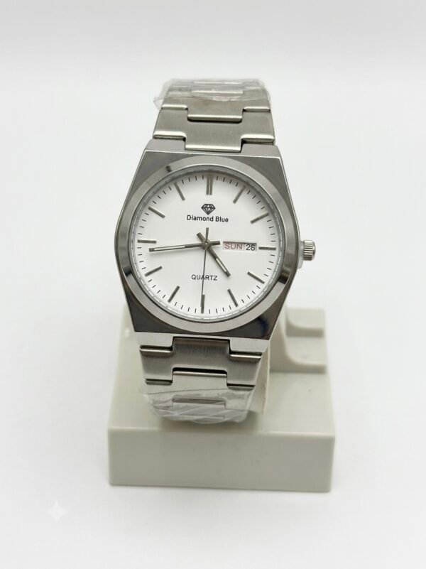 IMG_2403 Premium Slim Dial Analog Quartz Stainless Steel Made Chain Watch With Date & Day Display for Men