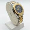 Royal Two-Tone Stainless Steel Watch with Blue Textured Dial