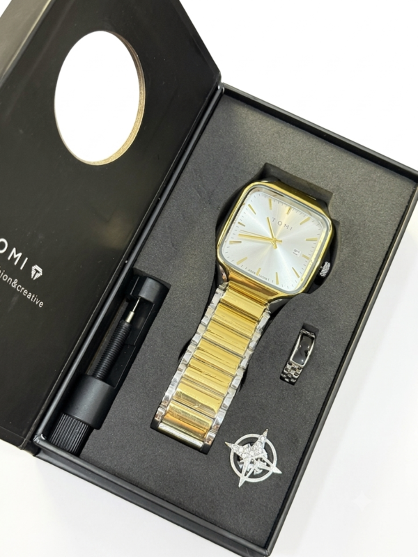 TOMI Edge Square Dial Link Watch
