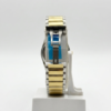Royal Two-Tone Stainless Steel Watch with Blue Textured Dial