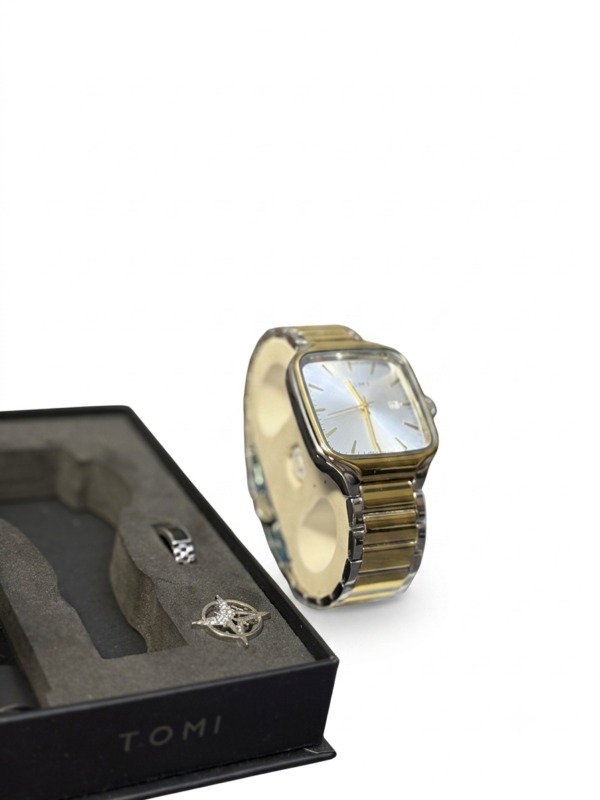 TOMI Edge Square Dial Link Watch