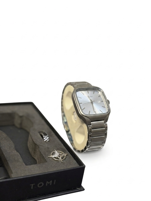 TOMI Edge Square Dial Link Watch
