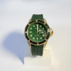 Gold Emerald Gem Stones Bezel Watch