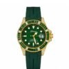 Gold Emerald Gem Stones Bezel Watch