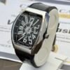 Denvosi Quare Luxury Tonneau Quartz Watch – Matte Black & Silver