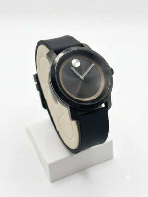 watch 1 Movado Men's Minimalist with silicone strap watch.